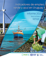 Tapa Indicadores de empleo verde y azul en Uruguay - Tapa Indicadores de empleo verde y azul en Uruguay -